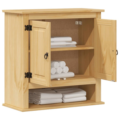 Vidaxl badkamerwandkast corona 70x33x71,5 cm massief grenenhout