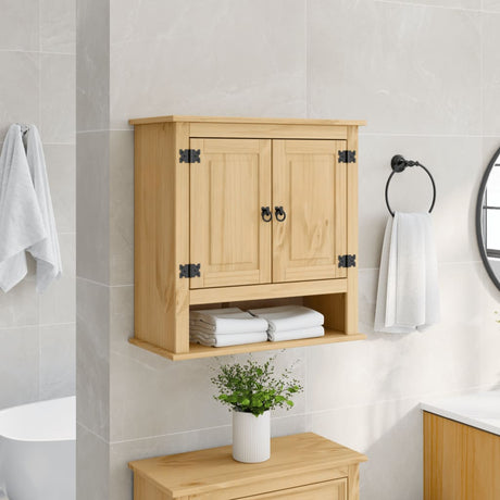 Vidaxl badkamerwandkast corona 70x33x71,5 cm massief grenenhout