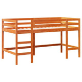 Vidaxl kinderhoogslaper met ladder 80x200 cm massief grenenhout bruin