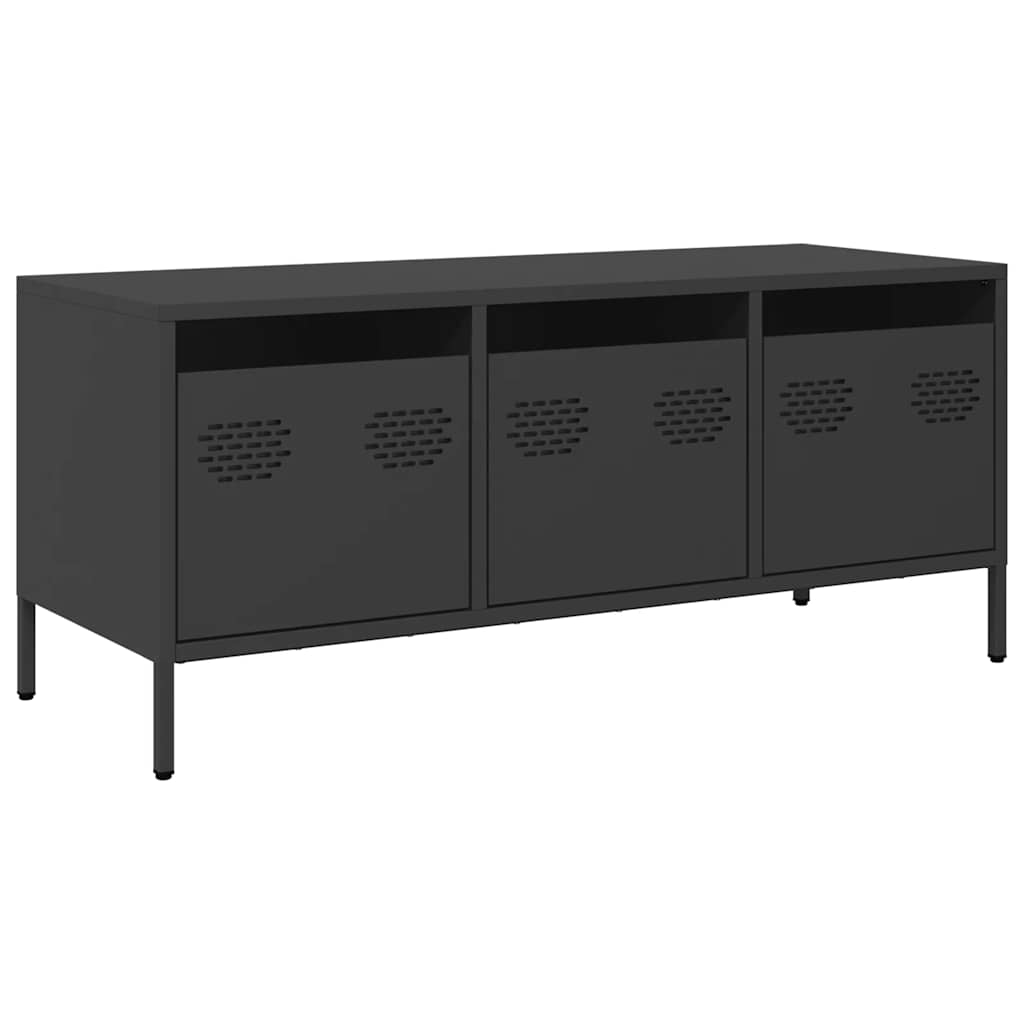 Vidaxl tv-meubel 101,5x39x43,5 cm koudgewalst staal zwart