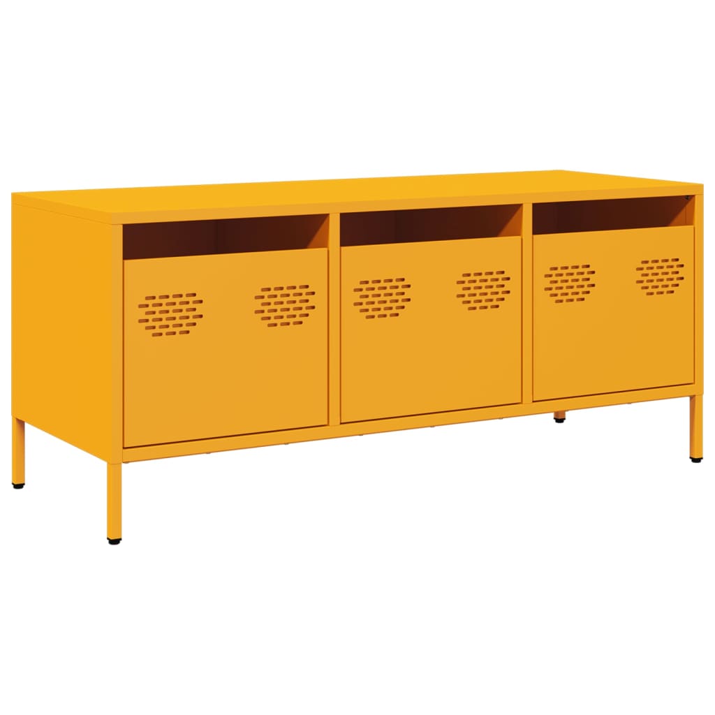 Vidaxl tv-meubel 101,5x39x43,5 cm koudgewalst staal mosterdgeel