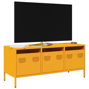 Vidaxl tv-meubel 101,5x39x43,5 cm koudgewalst staal mosterdgeel