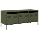 Vidaxl tv-meubel 101,5x39x43,5 cm koudgewalst staal olijfgroen