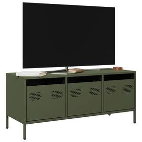 Vidaxl tv-meubel 101,5x39x43,5 cm koudgewalst staal olijfgroen