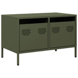 Vidaxl tv-meubel 68x39x43,5 cm koudgewalst staal olijfgroen