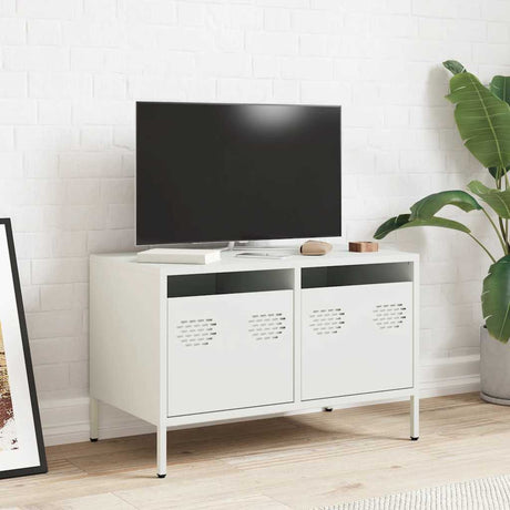 Vidaxl tv-meubel 68x39x43,5 cm koudgewalst staal wit