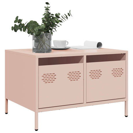 Vidaxl tv-meubel 68x50x43,5 cm koudgewalst staal roze