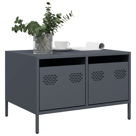 Vidaxl tv-meubel 68x50x43,5 cm koudgewalst staal antracietkleurig