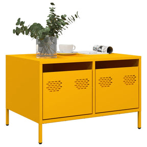 Vidaxl tv-meubel 68x50x43,5 cm koudgewalst staal mosterdgeel