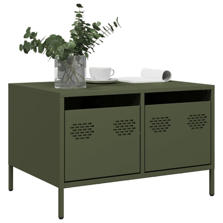 Vidaxl tv-meubel 68x50x43,5 cm koudgewalst staal olijfgroen