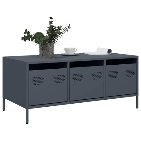 Vidaxl salontafel 101,5x50x43,5 cm koudgewalst staal antracietkleurig
