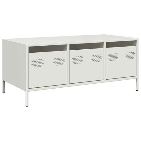 Vidaxl salontafel 101,5x50x43,5 cm koudgewalst staal wit