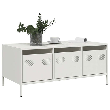 Vidaxl salontafel 101,5x50x43,5 cm koudgewalst staal wit