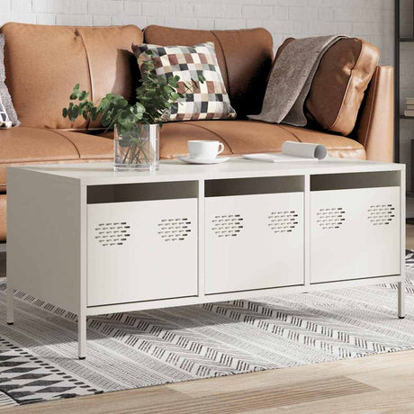 Vidaxl salontafel 101,5x50x43,5 cm koudgewalst staal wit