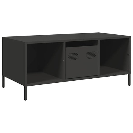 Vidaxl salontafel 101,5x50x43,5 cm koudgewalst staal zwart