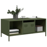 Vidaxl salontafel 101,5x50x43,5 cm koudgewalst staal olijfgroen