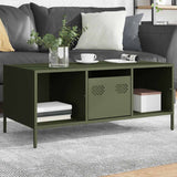 Vidaxl salontafel 101,5x50x43,5 cm koudgewalst staal olijfgroen