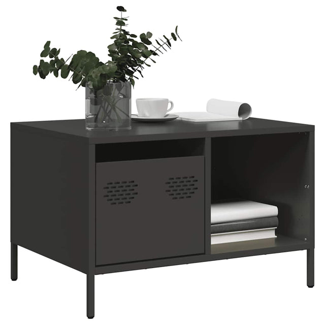 Vidaxl salontafel 68,5x50x43,5 cm koudgewalst staal zwart
