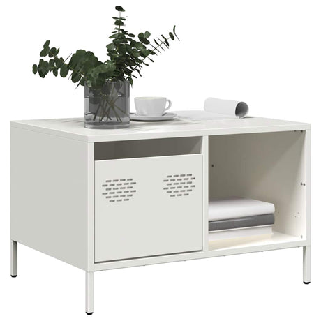 Vidaxl salontafel 68,5x50x43,5 cm koudgewalst staal wit