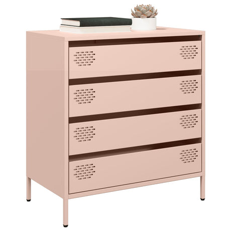 Vidaxl dressoir 68x39x73,5 cm koudgewalst staal roze