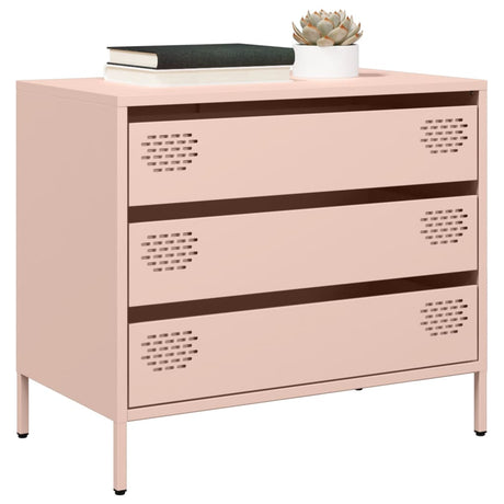 Vidaxl dressoir 68x39x58,5 cm koudgewalst staal roze