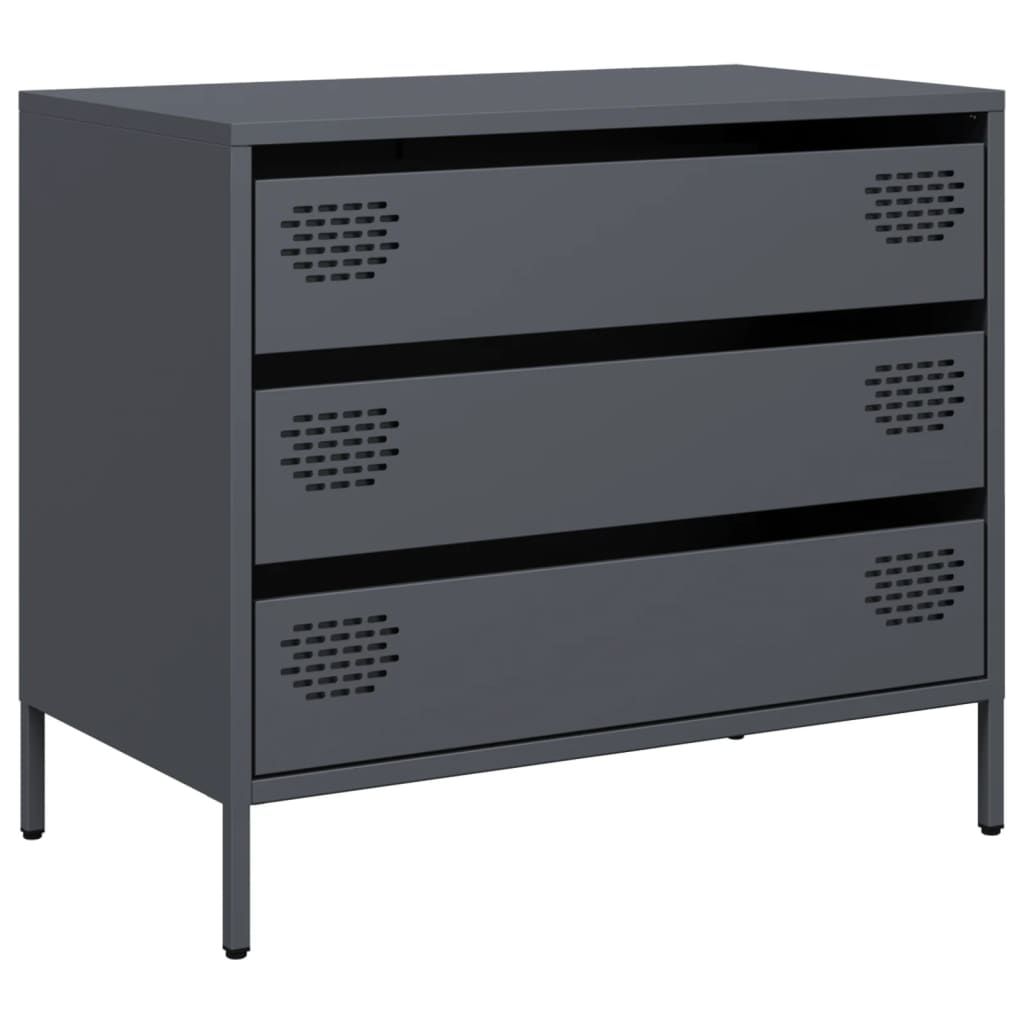 Vidaxl dressoir 68x39x58,5 cm koudgewalst staal antracietkleurig