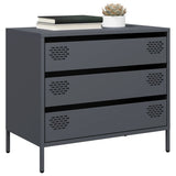 Vidaxl dressoir 68x39x58,5 cm koudgewalst staal antracietkleurig