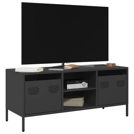 Vidaxl tv-meubel 101,5x39x43,5 cm koudgewalst staal zwart