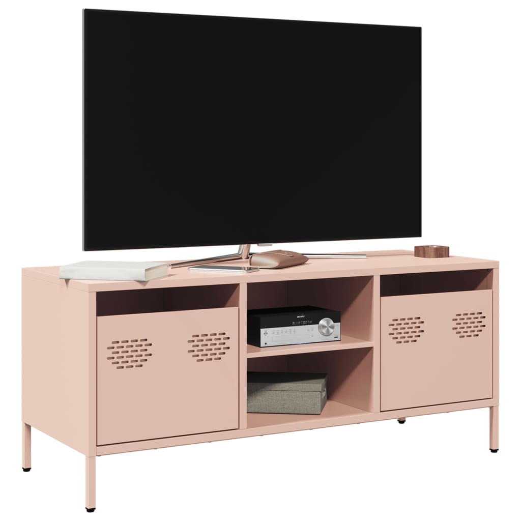 Vidaxl tv-meubel 101,5x39x43,5 cm koudgewalst staal roze