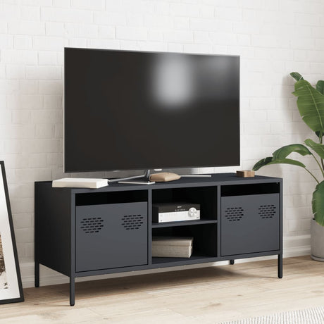 Vidaxl tv-meubel 101,5x39x43,5 cm koudgewalst staal antracietkleurig