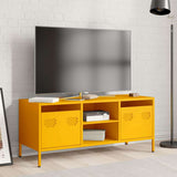 Vidaxl tv-meubel 101,5x39x43,5 cm koudgewalst staal mosterdgeel