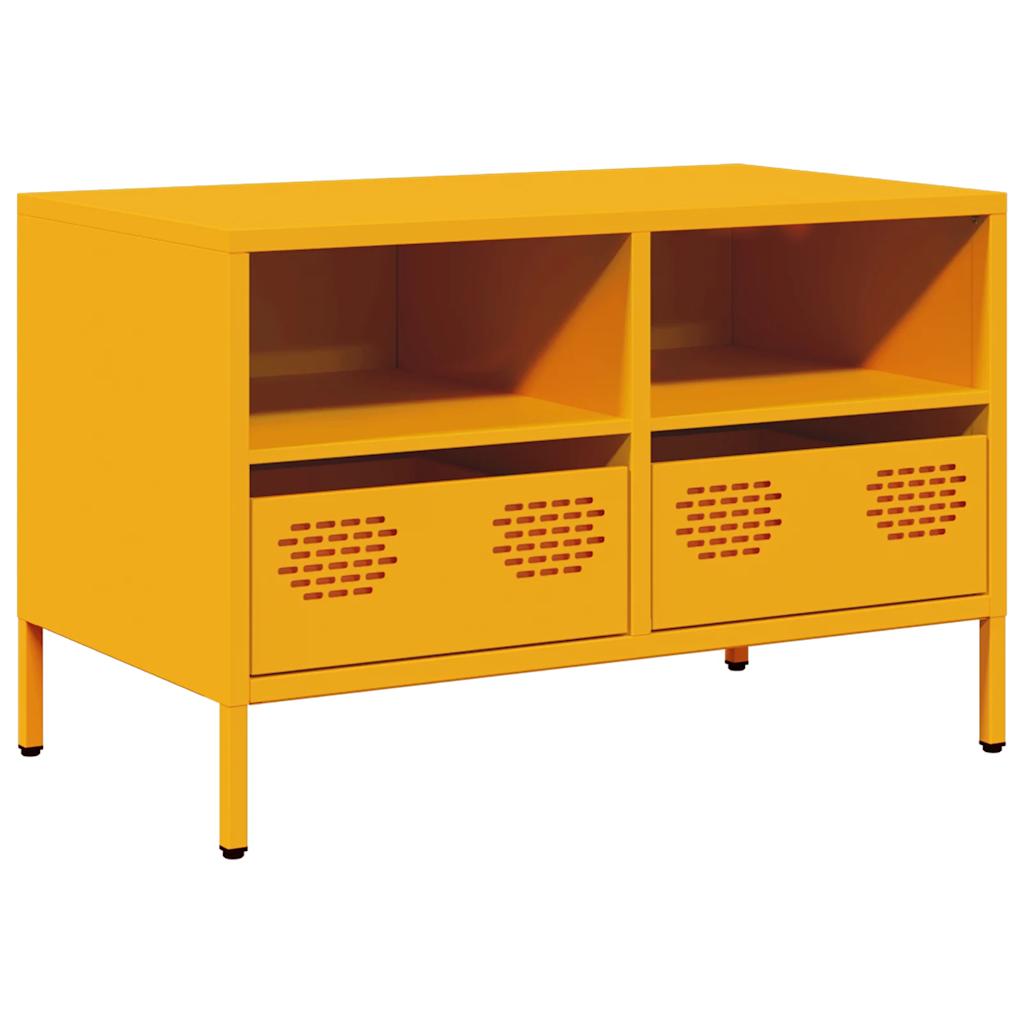 Vidaxl tv-meubel 68x39x43,5 cm koudgewalst staal mosterdgeel