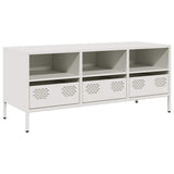 Vidaxl tv-meubel 101,5x39x43,5 cm koudgewalst staal wit