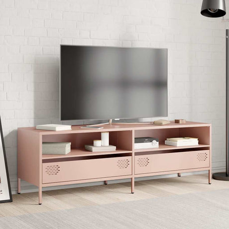 Vidaxl tv-meubel 135x39x43,5 cm koudgewalst staal roze
