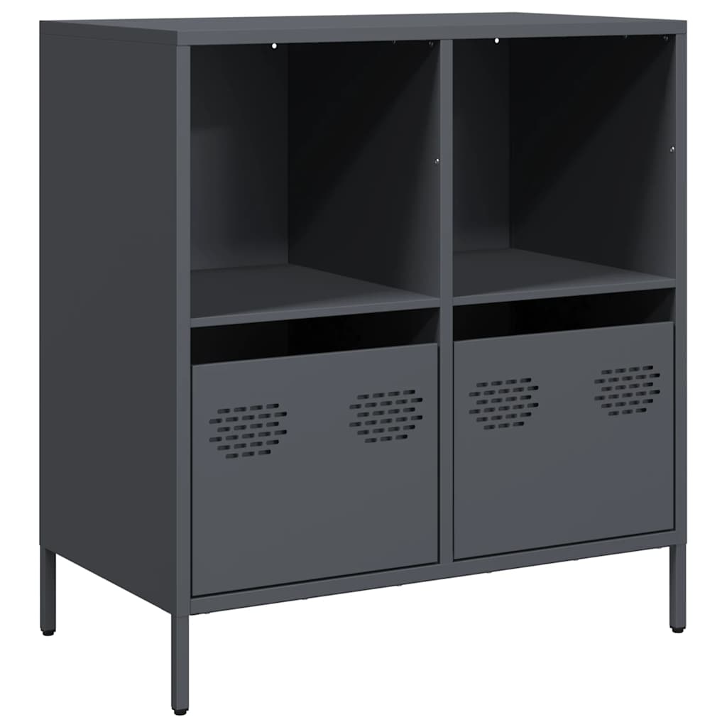 Vidaxl dressoir 68x39x73,5 cm koudgewalst staal antracietkleurig