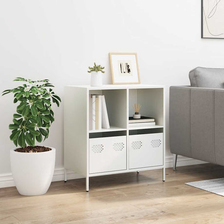 Vidaxl dressoir 68x39x73,5 cm koudgewalst staal wit