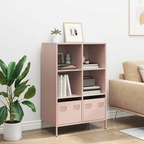 Vidaxl hoge kast 68x39x103,5 cm staal roze