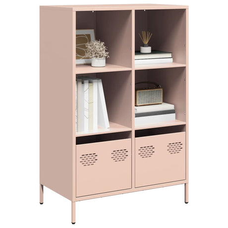 Vidaxl hoge kast 68x39x103,5 cm staal roze