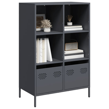 Vidaxl hoge kast 68x39x103,5 cm staal antracietkleurig