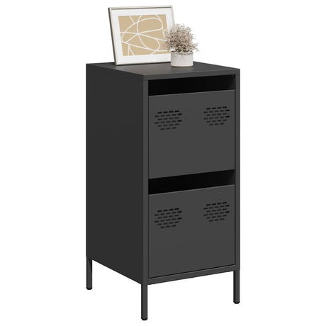 Vidaxl dressoir 35x39x73,5 cm koudgewalst staal zwart