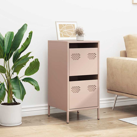 Vidaxl dressoir 35x39x73,5 cm koudgewalst staal roze