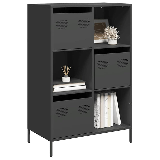 Vidaxl hoge kast 68x39x103,5 cm staal zwart