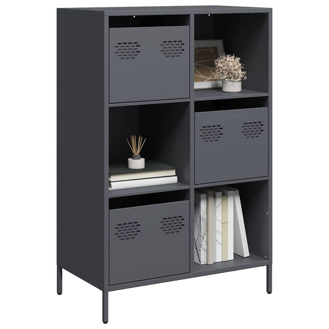 Vidaxl hoge kast 68x39x103,5 cm staal antracietkleurig