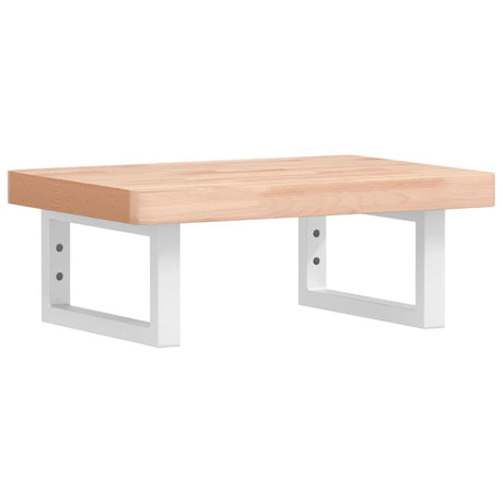 Vidaxl badkamer wandschap staal en massief beukenhout