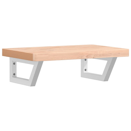 Vidaxl badkamer wandschap staal en massief beukenhout