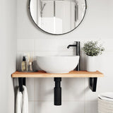 Vidaxl badkamer wandschap staal en massief beukenhout