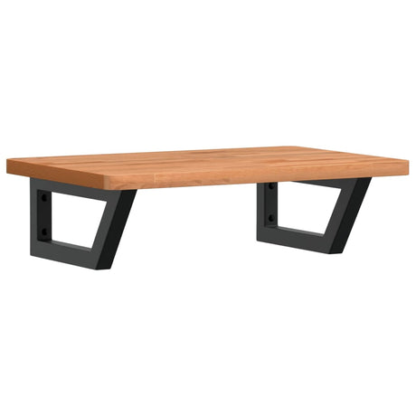 Vidaxl badkamer wandschap staal en massief beukenhout