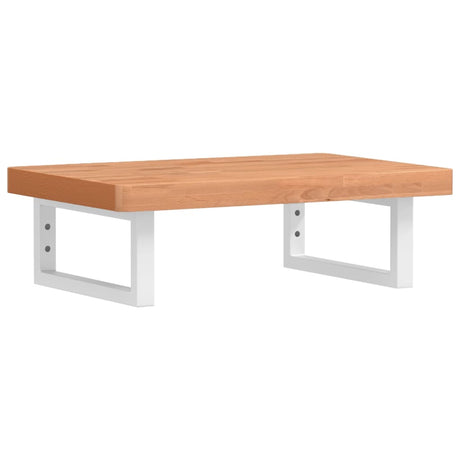 Vidaxl badkamer wandschap staal en massief beukenhout