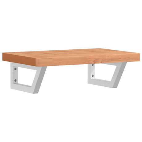 Vidaxl badkamer wandschap staal en massief beukenhout