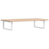 Vidaxl badkamer wandschap staal en massief eikenhout